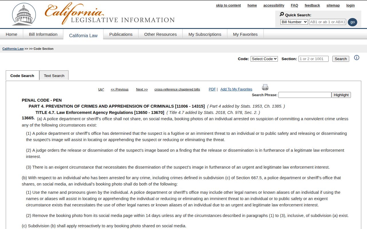 California law governing Lassen County booking photo social-media publication
